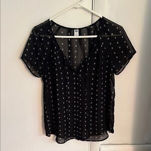 Old Navy Black Sheer Relaxed Blouse